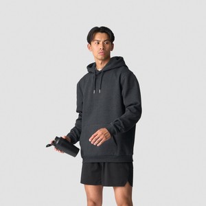 Sweat-shirt à capuche gris foncé pour homme, coupe classique, couleur unie, pull décontracté, 100% coton, tissu polaire respirant, anti-plis - Product Image 1