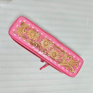 Nouvelle Trousse de Voyage Grande Capacité 2026 en Cuir de Vachette Fait Main à Motifs Floraux pour Fer à Boucler et Lisseur, Résistante à la Chaleur - Product Image 2