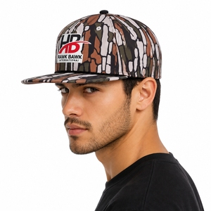 Casquette Snapback à visière plate camouflage personnalisée, ajustable, unisexe, fabrication OEM, fermeture à pression réglable, ajustement confortable - Product Image 4