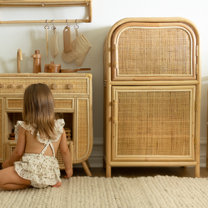 Jouet réfrigérateur en rotin, simulation de réfrigérateur, grand électroménager de cuisine pour enfants, jeu de rôle - Product Image 6