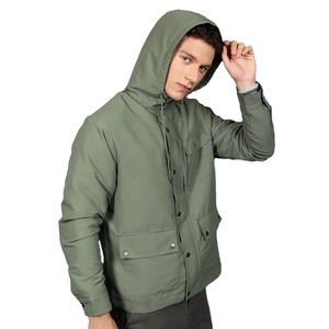 2025 Men's <b>Winter</b> Hip Hop Bomber Jacket with Turn-Down Hooded Collar and Zipper Closure OEM Service for Pattern Decoration - Product Image 3