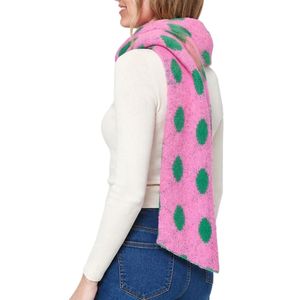 Pink Green Polka Dot Scarf Soft Warm Fashion <b>Wrap</b> Women Casual Winter Neck Accessory Plush Pattern Shawl Outdoor Style - Product Image 4