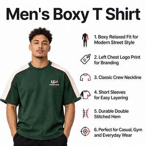 Renueva tu colección de ropa con modernas camisetas boxy para hombre en colores atractivos y siluetas modernas de estilo urbano. - Product Image 6
