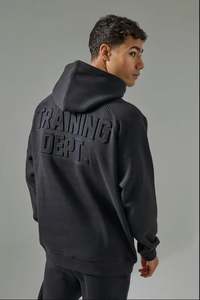 Sudadera con Capucha para Hombre, Corte Holgado, con Logotipo Frontal en Relieve 3D Personalizado, 450 g/m², Felpa de Algodón, Felpa Francesa, Anti-Pilling - Product Image 3