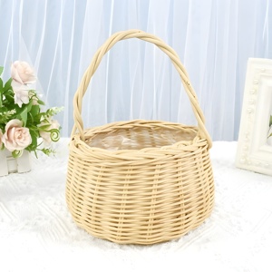 Panier cadeau en rotin tressé, prix le plus bas, paniers à fleurs, fleurs et cadeaux en gros, organisateur - Product Image 4