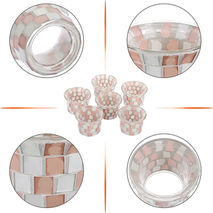 ชุดเชิงเทียนแก้วโมเสคสำหรับตกแต่งบ้านและงานอีเวนต์ที่สง่างาม - Product Image 1