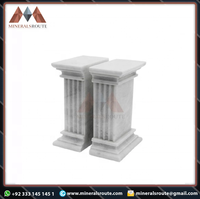 Porte-livres en marbre blanc en forme de colonne, robuste, fait main, art populaire, décoration d'intérieur, certifié ISO9001, qualité supérieure sélectionnée, mondialement reconnu