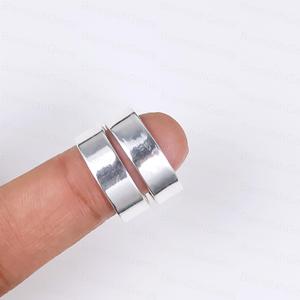 Trendy Simple 925 Sterling Silver <b>Ring</b> <b>Set</b> Minimalist Matching Bands For Couples Smooth Plain Silver <b>Ring</b> Custom Logo Wholesale - Product Image 1