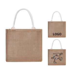 Sac en jute personnalisé avec logo imprimé, finition laminée, durable et résistant à l'eau - Product Image 5