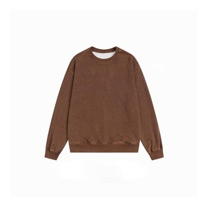 Wholesale Price Plain Blank Unisex Acid Wash Sweatshirt Street Wear 100% Cotton Personalized Custom Logo Sweatshirt - Product Image 4