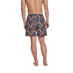 Shorts de bain imprimés mi-longs pour hommes, 100 % polyester, taille mi-haute, respirants, pour l'été, avec logo personnalisé - Product Image 2
