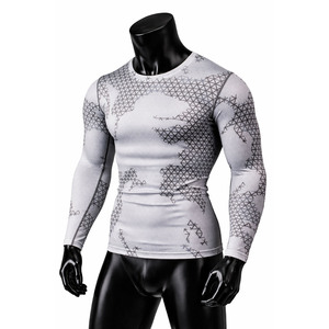<b>Men</b> <b>Compression</b> Long Sleeve Rash Guard <b>Shirt</b> Sports Base Layer Gym Running Fitness Quick Dry Breathable Athletic Wear - Product Image 1