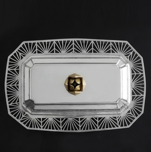 Mantequillera Rectangular Plateada con Tapa Hermética para Conservar la Frescura, Diseño Glamuroso con Perilla de Tulipán, Vajilla para Uso en la Cocina - Product Image 3