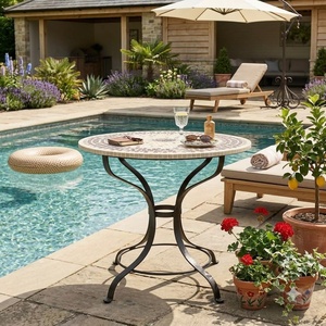 Luxury European Hand Forged Wrought Iron Coffee Table Custom Weather Resistant Outdoor Furniture for <b>Garden</b> Courtyard 4 <b>Seater</b> - Product Image 3