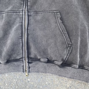 Sudadera con capucha para hombre, de peso pesado, con logotipo personalizado, lavado ácido, corte holgado extragrande, efecto descolorido por el sol, con bolsillo y cremallera, hombros caídos, fabricante - Product Image 2
