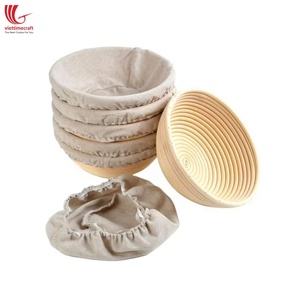 Best Selling Sourdough <b>Bread</b> Proofing Wholesale Natural Rattan Dough Rising <b>Baskets</b> with Liner and Scraper Baking Kit - Product Image 1