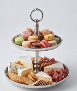 Premium Two-Tier Stainless Steel <b>Cake</b> <b>Stand</b> Handmade Hammered Finish Dessert Display For Wedding Events And Restaurants - Product Image 5