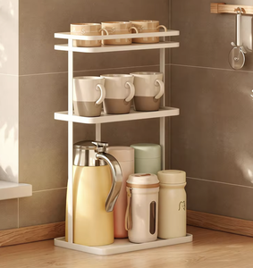 3 Tier Standing Cup Holder Rack Stainless Steel Beverage Cup Storage <b>Shelf</b> Countertop Organizer for Dining <b>Table</b> Kitchen - Product Image 3