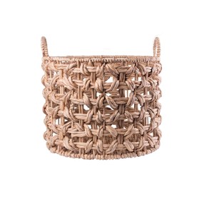 Wholesale Natural Open Weave Water Hyacinth <b>Basket</b> Handcrafted Storage Laundry <b>Hamper</b> with Sturdy Handles Eco Friendly Bulk - Product Image 1