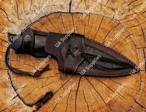 Cuchillo de Supervivencia para Caza y Camping, Forjado a Mano, Hoja de Acero Inoxidable 12C27, con Orificio para el Dedo, Hoja Fija, 58 HRC, OEM/ODM - Product Image 4