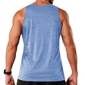 Camiseta sin Mangas para Hombre, Color Azul Claro, Cuello Redondo, Tejido de Punto, Color Sólido, Ecológica, Transpirable, Estilo Vintage, Secado Rápido, Informal, para Entrenamiento - Product Image 2