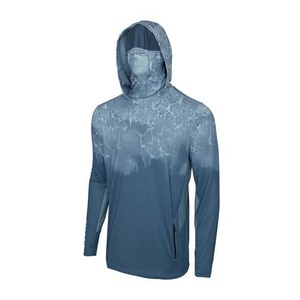 Men's Long Sleeve Hooded Fishing Shirt With Gradient Print <b>UV</b> <b>Protection</b> Pullover Top Anti-<b>UV</b> Breathable Outdoor Wear - Product Image 1