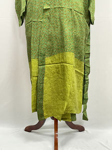 Kimono long en soie indienne patchwork/uni, style bohème, robe de plage, peignoir confortable, fait main, vêtement de maternité, devant ouvert - Product Image 5