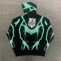 Sudadera con Capucha Extra Grande Personalizada de Felpa Francesa Tejida, 100% Algodón Ecológico, Transpirable, de Secado Rápido, para Hombre, con Diseño Reflectante