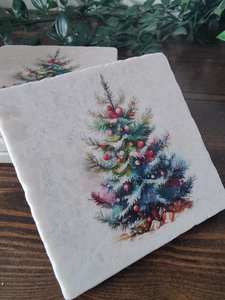 Juego de Posavasos Decorativos con Diseño de Árbol de Navidad, Decoraciones Festivas para Mesa, Posavasos para Café, Té y Bebidas, Decoración Invernal para el Hogar - Product Image 3