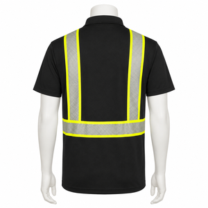 Camiseta Polo de Seguridad Reflectante de Alta Visibilidad con Logotipo Personalizado, Ropa de Trabajo Industrial Transpirable de Secado Rápido para Hombre, Uniformes de Construcción - Product Image 3