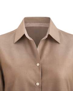 Camisa de Manga Larga para Mujer, Color Caqui a Marrón Oscuro Degradado, Blusa Casual de Oficina, Fabricante, Ropa Personalizada OEM - Product Image 5