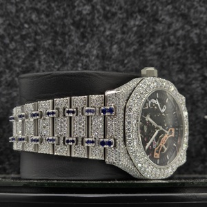 Elegante Reloj de Pulsera de Cuarzo de 20 mm con Diamantes de Moissanita y Acero Inoxidable, Estilo Lujoso y Moderno para Hombre y Mujer - Product Image 2