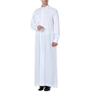 Saudi <b>Men's</b> Islamic Clothing Long Sleeve Juba <b>Thobe</b> Hot Selling Arab Jubba with Custom Logo - Product Image 4