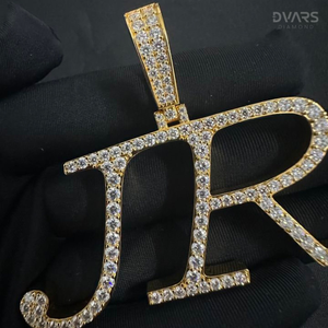 Colgante de Plata de Ley 925 con Nombre Personalizado y Moissanita VVS, Colgante con Letra Inicial, Joyería Hip Hop - Product Image 2