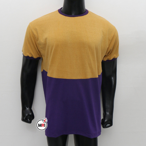 Custom Men's Old <b>Gold</b> for Color Block Front Blank T-<b>Shirt</b> 100% Cotton Crew Neck Casual Streetwear OEM Private Label - Product Image 1