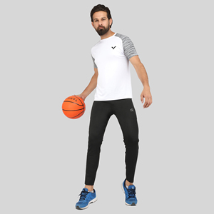 Pantalon de survêtement sport bleu à quatre voies avec bande latérale, logo personnalisable, impression HD, délavage coloré, 100 % polyester, séchage rapide, tailles homme M/L/XL - Product Image 5