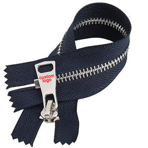 Cremallera metálica cerrada de longitud personalizada OEM 2026, nueva llegada, alta calidad, con logotipo personalizado, para ropa, pantalones y bolsos - Product Image 1
