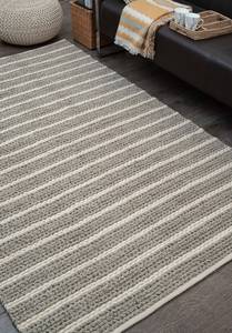 Tapis de bain rectangulaire en laine tressée rayée, style nordique minimaliste, tapis de sol absorbant à poils longs - Product Image 5