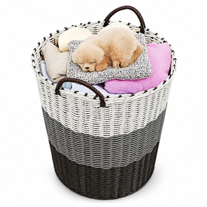 Cesta de Almacenamiento Tejida a Mano de PP, Bolsa de Lavandería de Mimbre para Hogar, Jardín, Centro Comercial - Maceta para Todas las Estaciones para Ropa, Plantas Verdes - Product Image 1