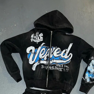 Conjunto Deportivo Unisex Vexed, Sudadera con Capucha y Pantalones Deportivos, Manga Larga, Cordón Ajustable, Estampado, Ropa Urbana, Otoño - Product Image 3
