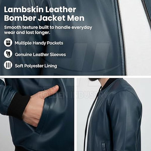 Modern Style <b>Leather</b> Baseball <b>Jacket</b> Comfortable Fit <b>Leather</b> Baseball <b>Jacket</b> Premium Fashion <b>Leather</b> Baseball <b>Jacket</b> - Product Image 3