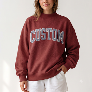 Wholesale Custom Women Oversized Mock Neck Sweatshirt 100% Cotton Premium Quality OEM Manufacturer Bulk - Product Image 1