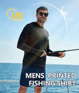 Camiseta de Pesca con Capucha para Hombre, Protección UPF UV 50+, Ligera, con Capucha, Antibacteriana, de Poliéster, para Pesca y Actividades al Aire Libre - Product Image 4