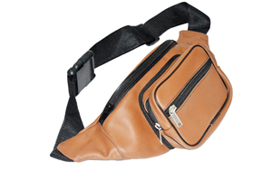 กระเป๋าคาดเอวหนังแท้สีน้ำตาล Royal Leather Works พร้อมสายสะพายสีดำปรับได้และซิปปิด คุณภาพสูงสำหรับการเดินทางและกิจกรรมกลางแจ้ง - Product Image 2