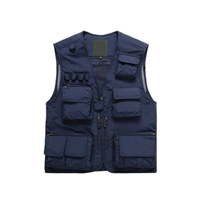 <b>Men's</b> <b>Black</b> Mesh Utility <b>Vest</b> Multi Pocket Zipper Closure Breathable Outdoor Waistcoat for Fishing Hunting Camping - Product Image 6