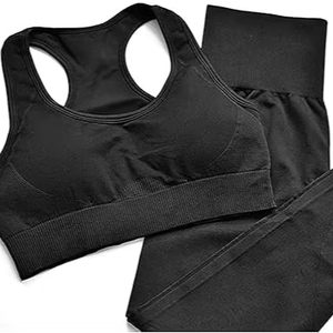 Conjunto de Leggings de Yoga para Mujer, Tallas Grandes, con Cinturón y Logotipo Frontal, 2 Piezas, Secado Rápido, Transpirable, Ecológico, 100% Poliéster, para Deportes y Running - Product Image 1