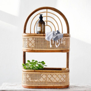 Top vente étagère en rotin minimaliste tenture murale en bois présentoirs meubles pour salon chambre décor - Product Image 6