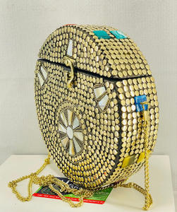 Quality Assured Handmade Designer Evening Metal Mosaic Clutch Cum Sling Bag | Metal Mosaic Ladies Clutch Bag By FWE - Product Image 2