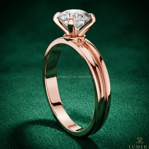 Bague de fiançailles Lumera Fine Jewellery, diamant de laboratoire D VVS2 taille brillant, certifié IGI, plaqué or 18 carats, luxe pour femme - Product Image 4