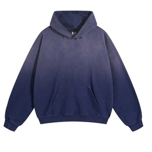 Fabricants de vêtements personnalisés Streetwear – Sweat à capuche épais 500 g/m² en molleton, effet délavé soleil, vintage et vieilli, modèle 2026 - Product Image 1